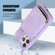 iPhone 14 Pro Zipper Card Bag Back Cover Phone Case - Purple