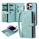 iPhone 14 Pro Zipper Wallet Magnetic Detachable Leather Phone Case - Blue