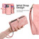 iPhone 14 Pro Zipper Wallet Magnetic Detachable Leather Phone Case - Pink