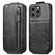 iPhone 14 Pro Zipper Wallet Vertical Flip Leather Phone Case - Black