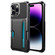 iPhone 14 Pro ZM02 Card Slot Holder Phone Case - Black