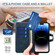 Suteni Calf Texture Buckle Wallet Leather Phone Case iPhone 14 Pro - Blue