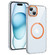 iPhone 14 Plus / 15 Plus Ice Feel HD Transparent MagSafe PC Full Coverage Phone Case - Orange