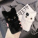 iPhone 14 Plus 3D Cute Cat Plush Full Coverage Phone Case - White