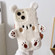 iPhone 14 Plus 3D Smiling Little Bear Plush Phone Case - White