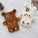 iPhone 14 Plus 3D Smiling Little Bear Plush Phone Case - White