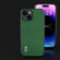 iPhone 14 Plus ABEEL Black Edge Genuine Leather Mino Phone Case - Green