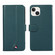 iPhone 14 Plus ABEEL Delicate Texture Splicing RFID Leather Phone Case - Green