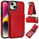 iPhone 14 Plus AwQuer Vertical Flip Card Bag Holder Leather Phone Case - Red