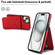 iPhone 14 Plus AwQuer Vertical Flip Card Bag Holder Leather Phone Case - Red