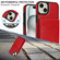 iPhone 14 Plus AwQuer Vertical Flip Card Bag Holder Leather Phone Case - Red