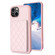 iPhone 14 Plus BF25 Square Plaid Card Bag Holder Phone Case - Pink