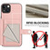 iPhone 14 Plus Button Card Bag RFID Anti-theft Phone Case - Pink