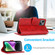 iPhone 14 Plus Calf Texture 2 in 1 Detachable Magnetic Back Cover Leather Case - Red