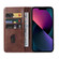 iPhone 14 Plus Calf Texture Magnetic Flip Leather Phone Case - Brown