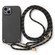 iPhone 14 Plus Carbon Fiber Texture Leather Back Phone Case with Crossbody Strap - Black