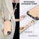 iPhone 14 Plus Carbon Fiber Texture Leather Back Phone Case with Crossbody Strap - Khaki