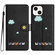 iPhone 14 Plus Cartoon Cats Leather Phone Case - Black