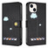 iPhone 14 Plus Cartoon Cats Leather Phone Case - Black