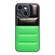 iPhone 14 Plus Color Block Down Jacket Phone Case - Black Green