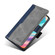 iPhone 14 Plus Contrast Color Side Buckle Leather Phone Case - Blue + Grey