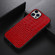 iPhone 14 Plus Crocodile Top Layer Cowhide Leather Case - Red
