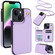 iPhone 14 Plus Crossbody Dual-Buckle Wallet Back Leather Phone Case - Light Purple
