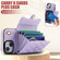 iPhone 14 Plus Crossbody Rhombic Horizontal Wallet Leather Phone Case - Purple
