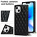 iPhone 14 Plus Crossbody Rhombic Microfiber Leather Phone Case - Black