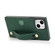 iPhone 14 Plus Crossbody Wrist Strap Card Holder Phone Case - Green