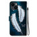 iPhone 14 Plus Crystal Texture Colored Drawing Leather Phone Case - White Butterfly Feathers