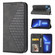 iPhone 14 Plus Cubic Grid Calf Texture Magnetic Closure Leather Phone Case - Black