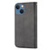 iPhone 14 Plus Cubic Grid Calf Texture Magnetic Closure Leather Phone Case - Black