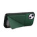 iPhone 14 Plus D04 Calf Texture Dual Card Slot Holder Phone Case - Green