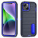 iPhone 14 Plus Defender Gen2 Rugged PC + Silicone Phone Case with Holder - Dark Blue
