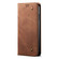 iPhone 14 Plus Denim Texture Casual Style Leather Phone Case - Brown