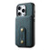 iPhone 14 Plus Denior D14 NK Retro Pattern MagSafe Magnetic Card Holder Leather Phone Case - Blue