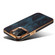 iPhone 14 Plus Denior Oil Wax Cowhide Plating Phone Case - Blue