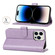 iPhone 14 Plus Double Fold Printed Embossing Leather Phone Case - Purple