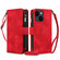 iPhone 14 Plus Dream 9-Card Zipper Wallet RFID Leather Phone Case with Lanyard - Red