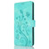 iPhone 14 Plus Dreamy Butterfly Love Flower Embossed Leather Phone Case - Green