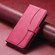 iPhone 14 Plus Dual-Folded S-shape Leather Phone Case - Rose Red