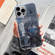 iPhone 14 Plus Dual-side IMD Astronaut Frosted Phone Case - Blue Grey