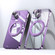 iPhone 14 Plus Electroplated 360 Degree Bracket MagSafe Magnetic Phone Case - Transparent Purple
