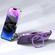 iPhone 14 Plus Electroplated 360 Degree Bracket MagSafe Magnetic Phone Case - Transparent Purple