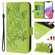 iPhone 14 Plus Embossed Rose RFID Anti-theft Leather Phone Case - Green