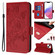 iPhone 14 Plus Embossed Rose RFID Anti-theft Leather Phone Case - Red