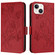 iPhone 14 Plus Embossed Rose RFID Anti-theft Leather Phone Case - Red