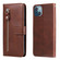 iPhone 14 Plus Fashion Calf Texture Zipper Horizontal Flip Leather Phone Case - Brown