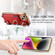iPhone 14 Plus Fashion Ring Card Bag Phone Case with Hang Loop - Red